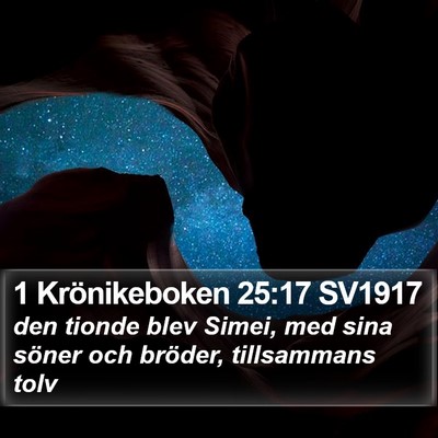 1 Krönikeboken 25:17 SV1917 Bible Verse Image