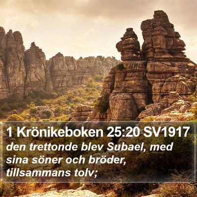 1 Krönikeboken 25:20 SV1917 Bible Verse Image