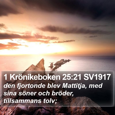 1 Krönikeboken 25:21 SV1917 Bible Verse Image