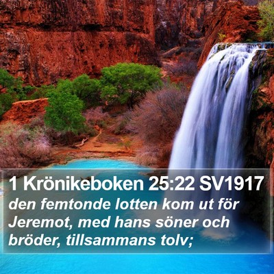 1 Krönikeboken 25:22 SV1917 Bible Verse Image