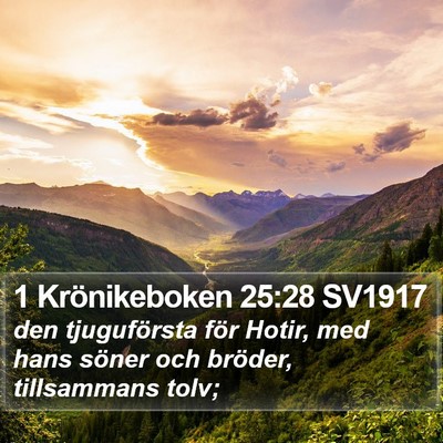 1 Krönikeboken 25:28 SV1917 Bible Verse Image