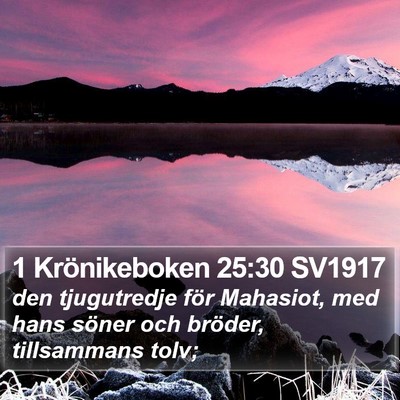 1 Krönikeboken 25:30 SV1917 Bible Verse Image