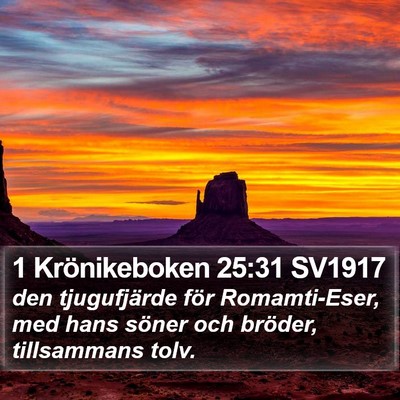 1 Krönikeboken 25:31 SV1917 Bible Verse Image