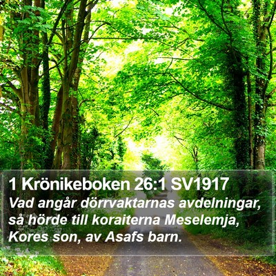 1 Krönikeboken 26:1 SV1917 Bible Verse Image