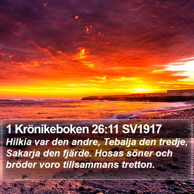 1 Krönikeboken 26:11 SV1917 Bible Verse Image