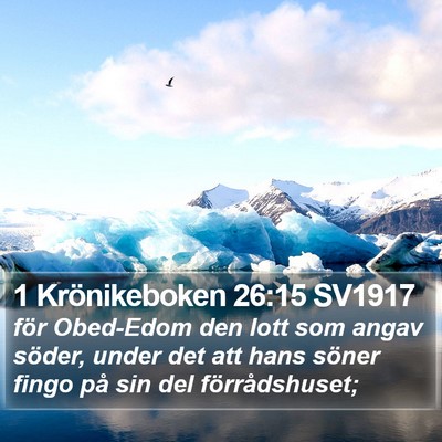 1 Krönikeboken 26:15 SV1917 Bible Verse Image