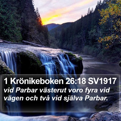 1 Krönikeboken 26:18 SV1917 Bible Verse Image