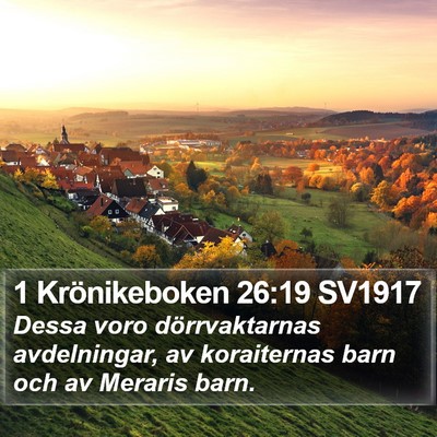 1 Krönikeboken 26:19 SV1917 Bible Verse Image