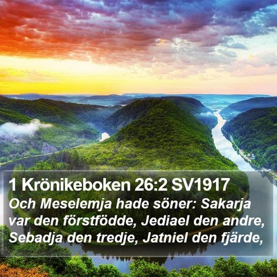 1 Krönikeboken 26:2 SV1917 Bible Verse Image