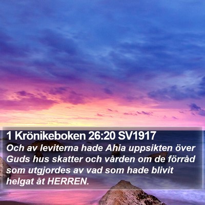 1 Krönikeboken 26:20 SV1917 Bible Verse Image