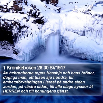1 Krönikeboken 26:30 SV1917 Bible Verse Image