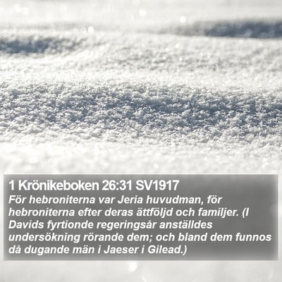 1 Krönikeboken 26:31 SV1917 Bible Verse Image