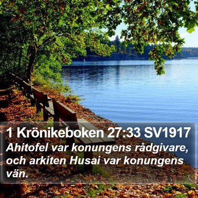 1 Krönikeboken 27:33 SV1917 Bible Verse Image