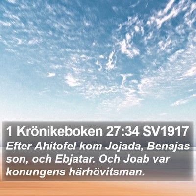 1 Krönikeboken 27:34 SV1917 Bible Verse Image