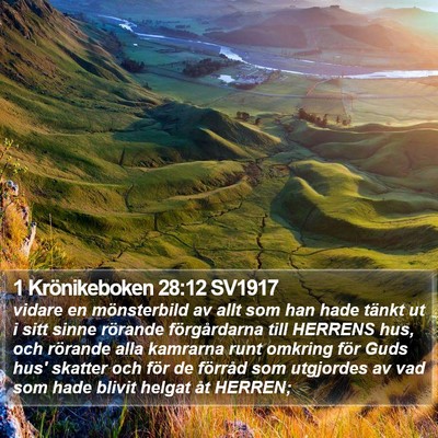 1 Krönikeboken 28:12 SV1917 Bible Verse Image