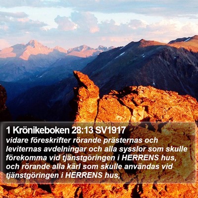 1 Krönikeboken 28:13 SV1917 Bible Verse Image