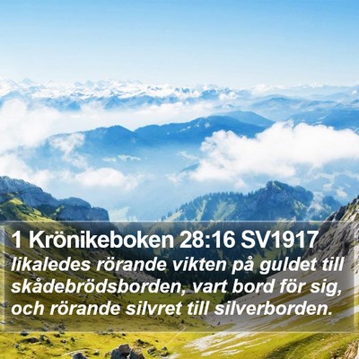 1 Krönikeboken 28:16 SV1917 Bible Verse Image