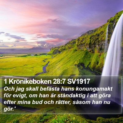 1 Krönikeboken 28:7 SV1917 Bible Verse Image