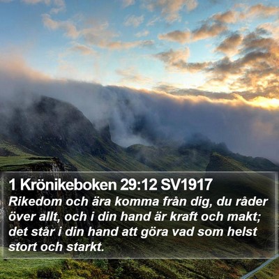 1 Krönikeboken 29:12 SV1917 Bible Verse Image