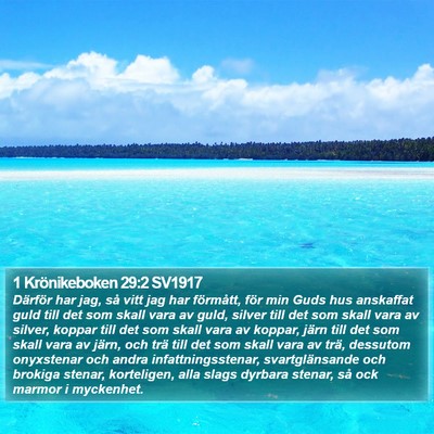 1 Krönikeboken 29:2 SV1917 Bible Verse Image