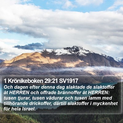 1 Krönikeboken 29:21 SV1917 Bible Verse Image