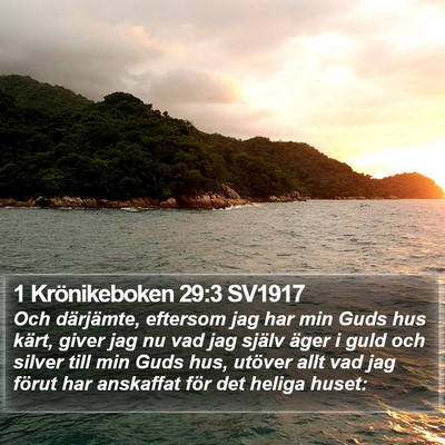 1 Krönikeboken 29:3 SV1917 Bible Verse Image