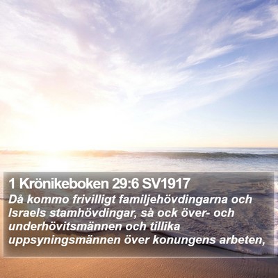1 Krönikeboken 29:6 SV1917 Bible Verse Image