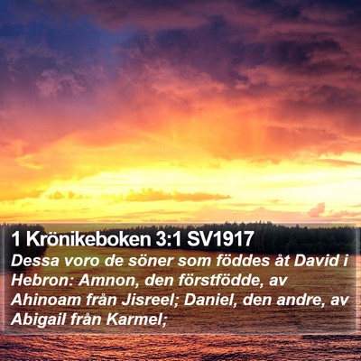 1 Krönikeboken 3:1 SV1917 Bible Verse Image