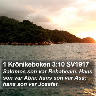 1 Krönikeboken 3:10 SV1917 Bible Verse Image