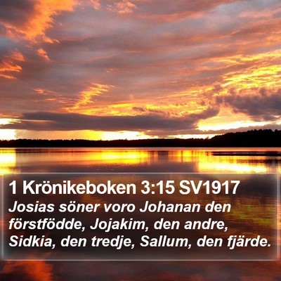 1 Krönikeboken 3:15 SV1917 Bible Verse Image