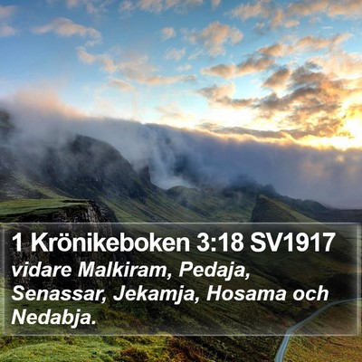 1 Krönikeboken 3:18 SV1917 Bible Verse Image