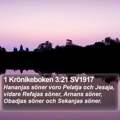 1 Krönikeboken 3:21 SV1917 Bible Verse Image