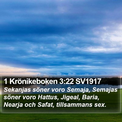 1 Krönikeboken 3:22 SV1917 Bible Verse Image