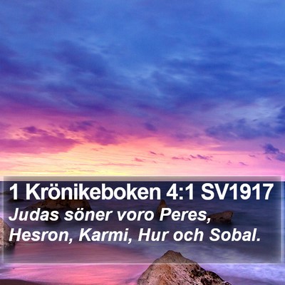1 Krönikeboken 4:1 SV1917 Bible Verse Image