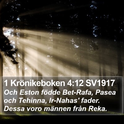 1 Krönikeboken 4:12 SV1917 Bible Verse Image