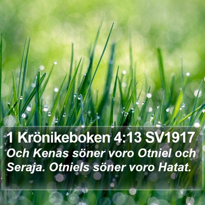 1 Krönikeboken 4:13 SV1917 Bible Verse Image