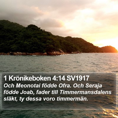 1 Krönikeboken 4:14 SV1917 Bible Verse Image
