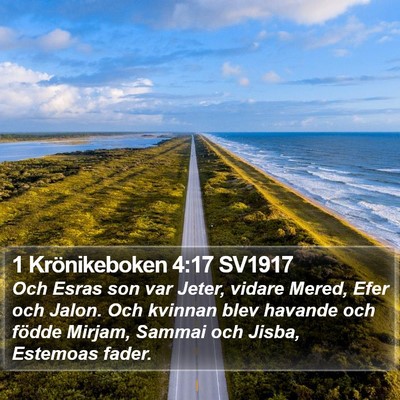 1 Krönikeboken 4:17 SV1917 Bible Verse Image