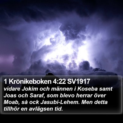 1 Krönikeboken 4:22 SV1917 Bible Verse Image