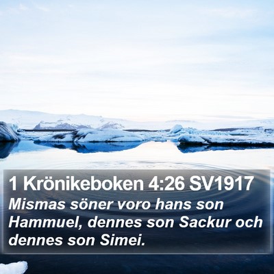 1 Krönikeboken 4:26 SV1917 Bible Verse Image