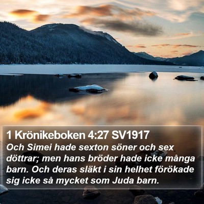 1 Krönikeboken 4:27 SV1917 Bible Verse Image