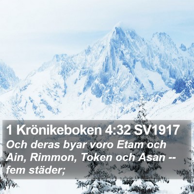 1 Krönikeboken 4:32 SV1917 Bible Verse Image