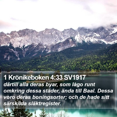 1 Krönikeboken 4:33 SV1917 Bible Verse Image