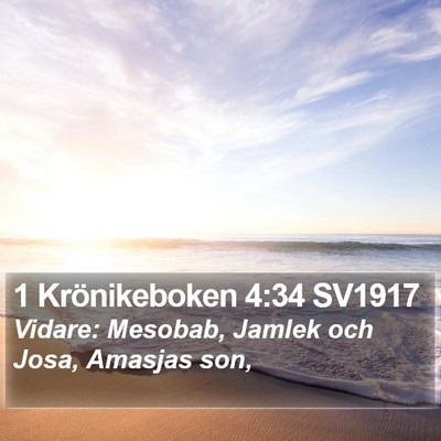 1 Krönikeboken 4:34 SV1917 Bible Verse Image