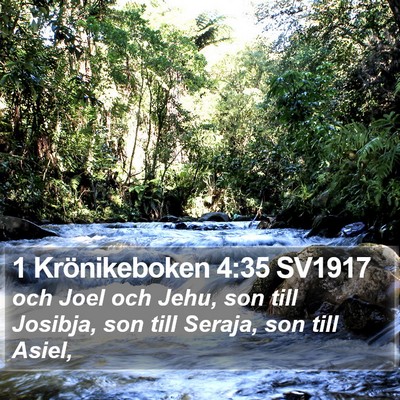 1 Krönikeboken 4:35 SV1917 Bible Verse Image