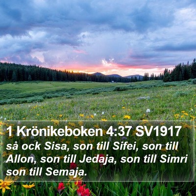 1 Krönikeboken 4:37 SV1917 Bible Verse Image
