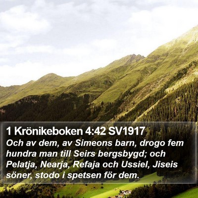 1 Krönikeboken 4:42 SV1917 Bible Verse Image