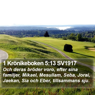 1 Krönikeboken 5:13 SV1917 Bible Verse Image