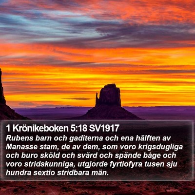1 Krönikeboken 5:18 SV1917 Bible Verse Image