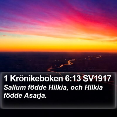 1 Krönikeboken 6:13 SV1917 Bible Verse Image